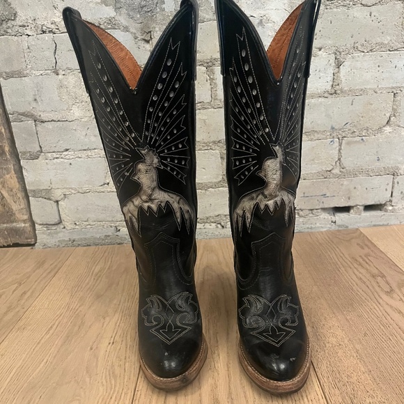Black Western Heeled Boots - Picture 2 of 5